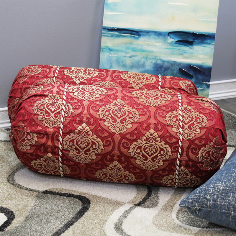 Natural Geo Gold Red Gao Takiya Bolster Pillow Set of 2